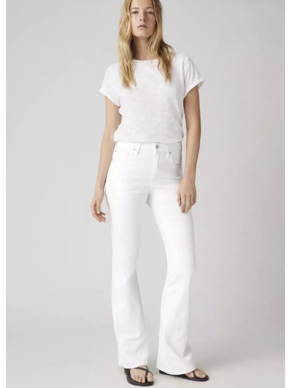 New Levi's 26x30 726 High Rise Flare Women's Jeans Soft Clean White Label